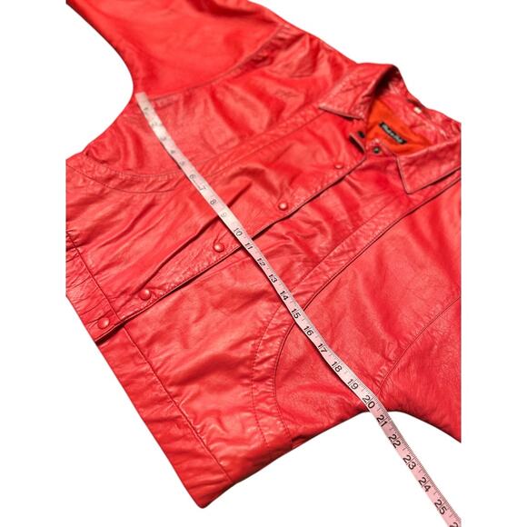 Perfect Vintage Bally of Switzerland Red Supple Leather Bomber jacket Women’s 6 - Picture 11 of 16